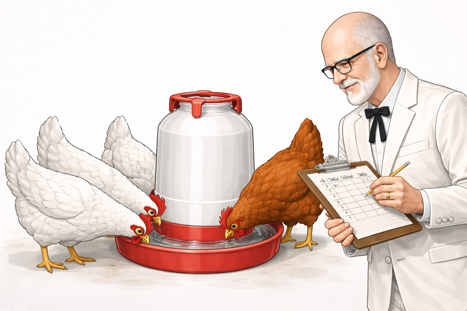 Chicken drinking water